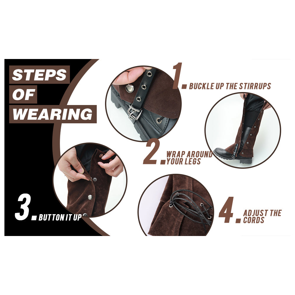 Medieval Leg Covers Pirate Steampunk Costume for Boots