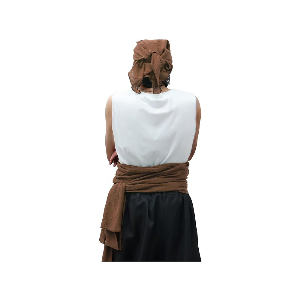 Pirate Sash Waist Belt and Head Scarf 2 PCS Linen Medieval Accessory