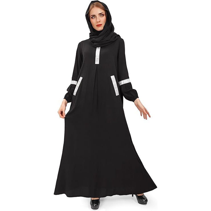 HidmFaw Muslim Women Dress Long Sleeve Abayas Dress with Hijabs Modest HidmFaw Muslim Women Dress Long Sleeve Abayas Dress with Hijabs Modest