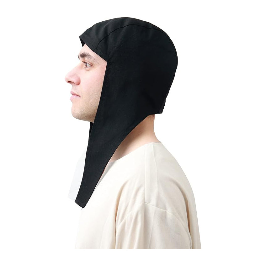 Medieval Coif Cap Linen Hats with Ear Flaps Renaissance Bonnet