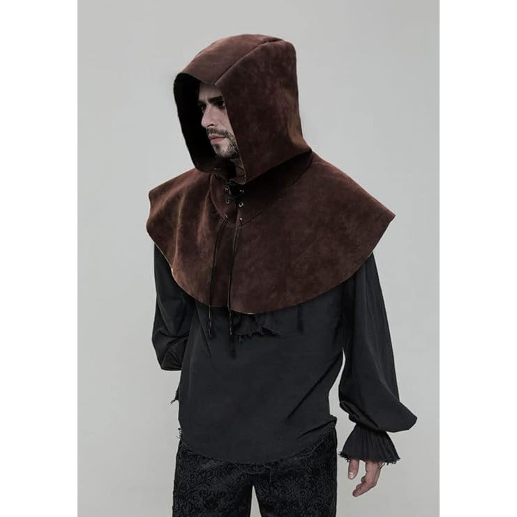 Medieval Cowl Hat Renaissance Cowl Cape Hooded Rogue Gothic Pagan Costume Accessory