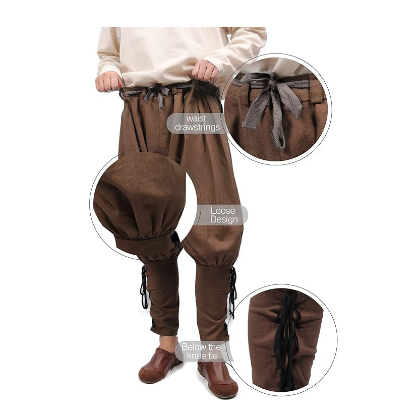 Medieval Pirate Retro Ankle Banded Pants for Men