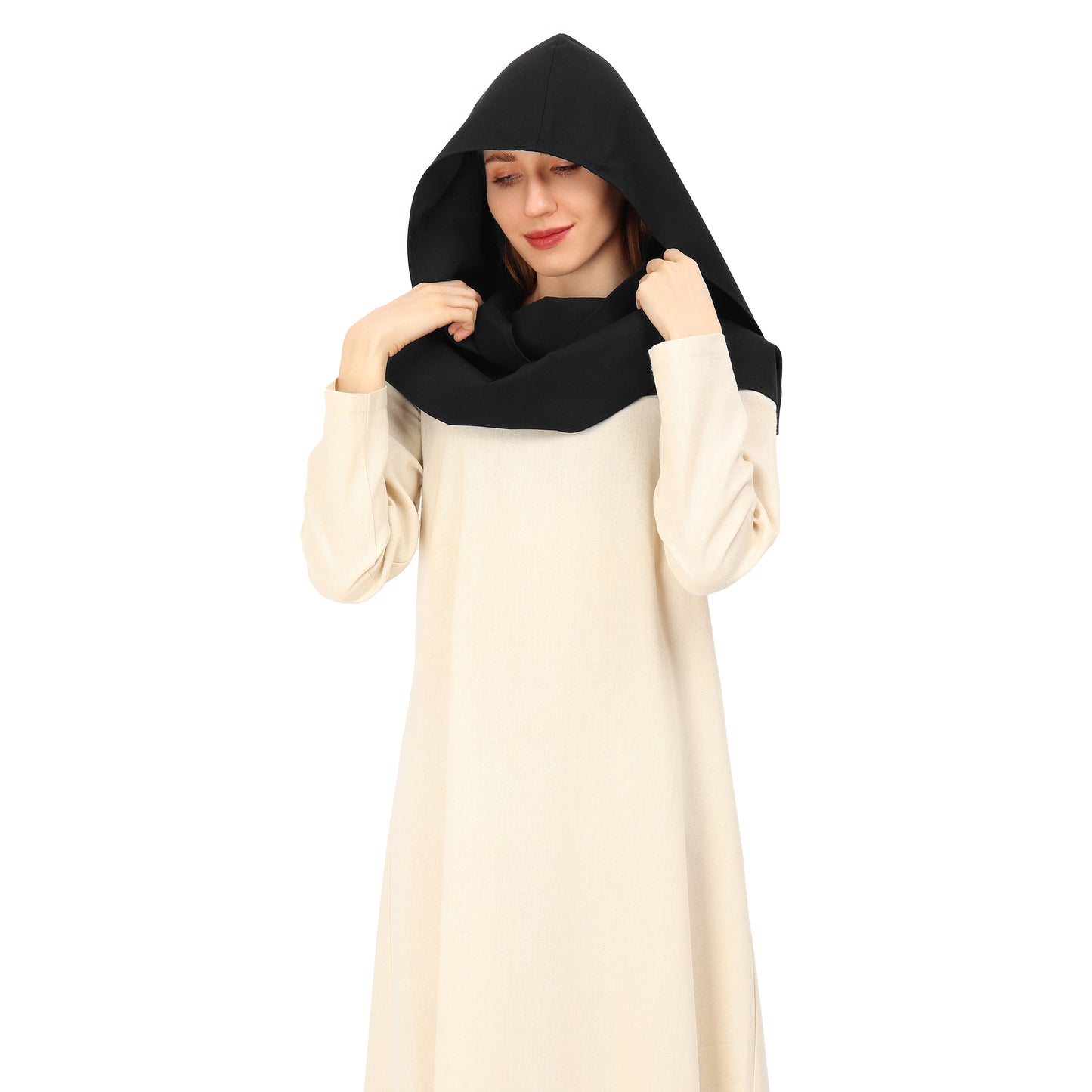 Medieval Linen Cowl Hood Scarf