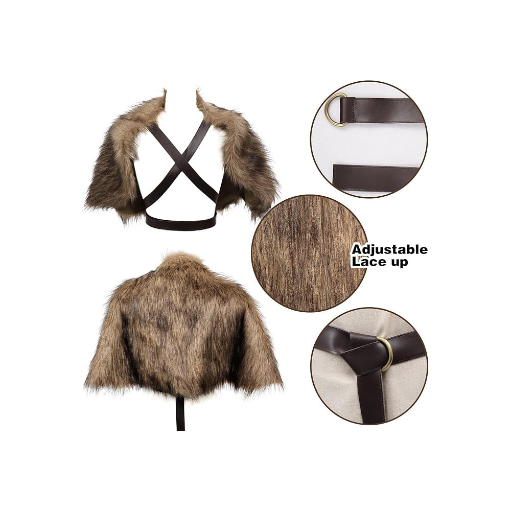 Medieval Faux Fur Wrap Collar Shawl Winter Shrug