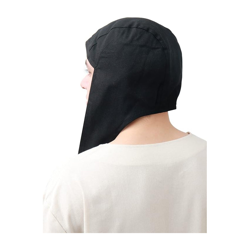 Medieval Coif Cap Linen Hats with Ear Flaps Renaissance Bonnet