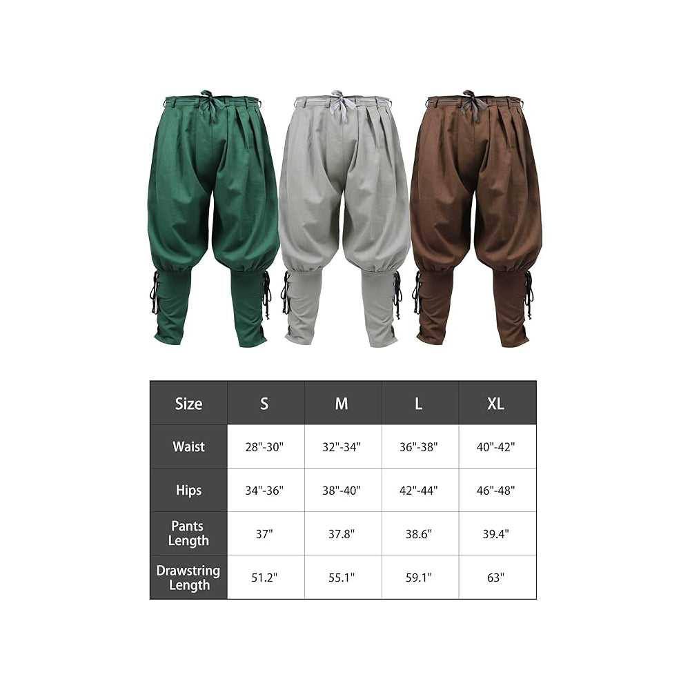 Medieval Pirate Retro Ankle Banded Pants for Men