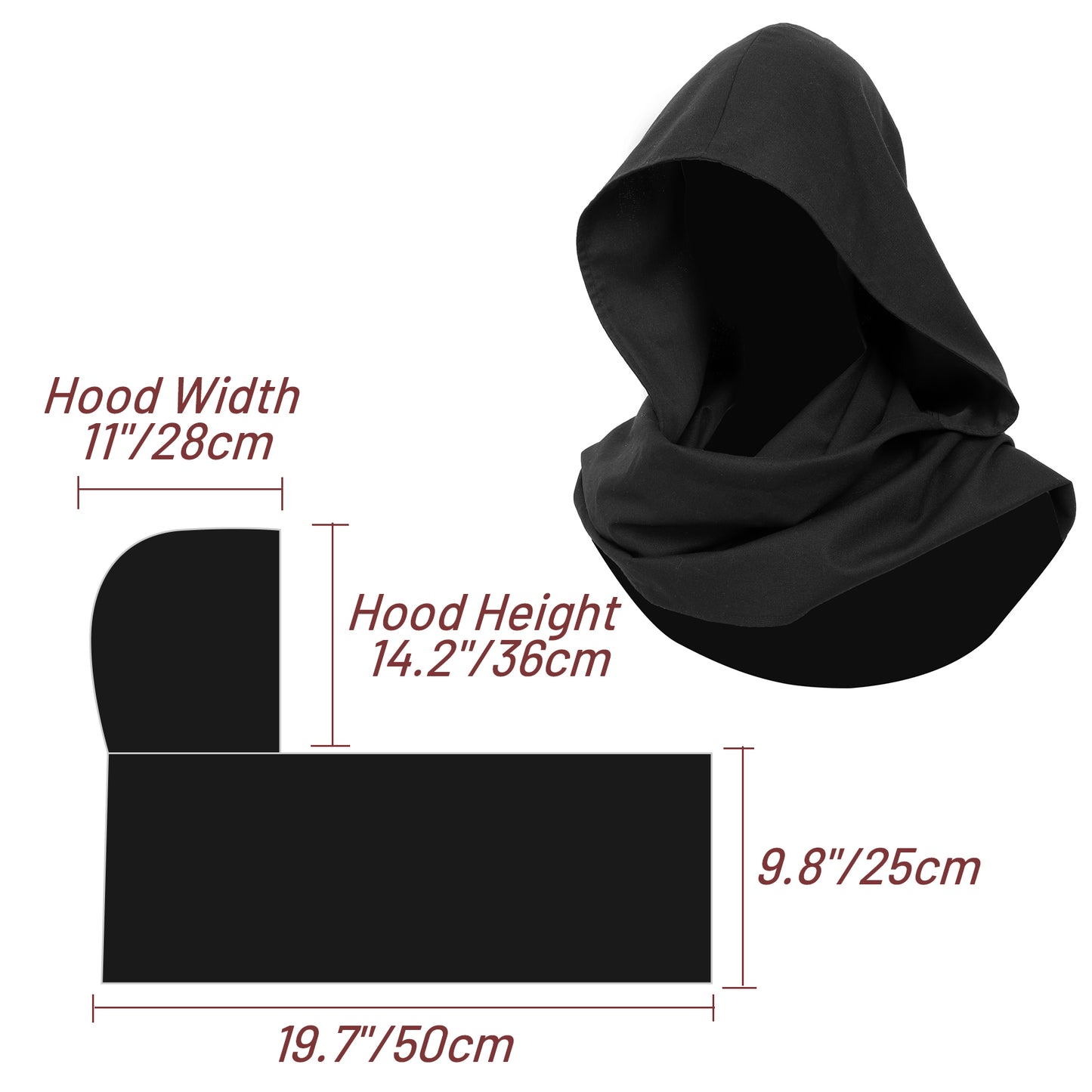 Medieval Linen Cowl Hood Scarf