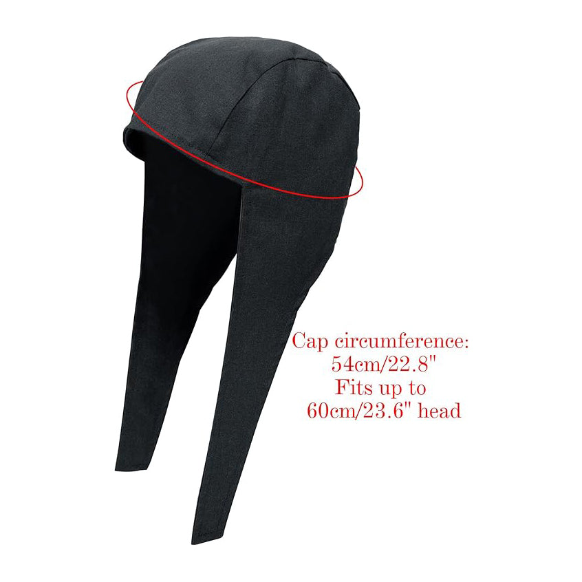 Medieval Coif Cap Linen Hats with Ear Flaps Renaissance Bonnet