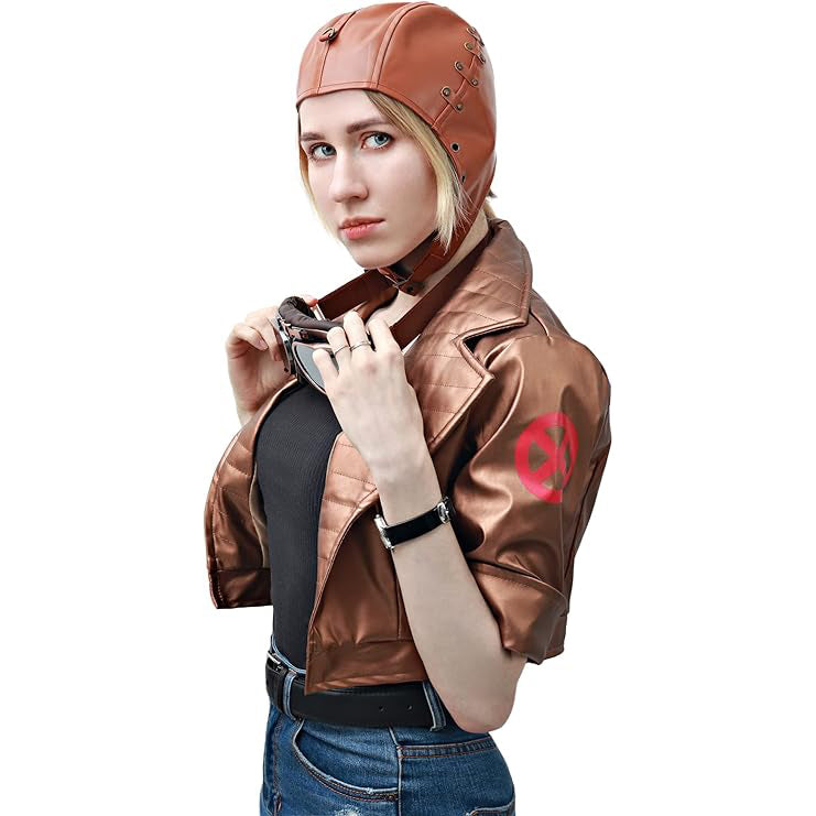 Steampunk Aviator Hat Women Pilot Cap PU Leather