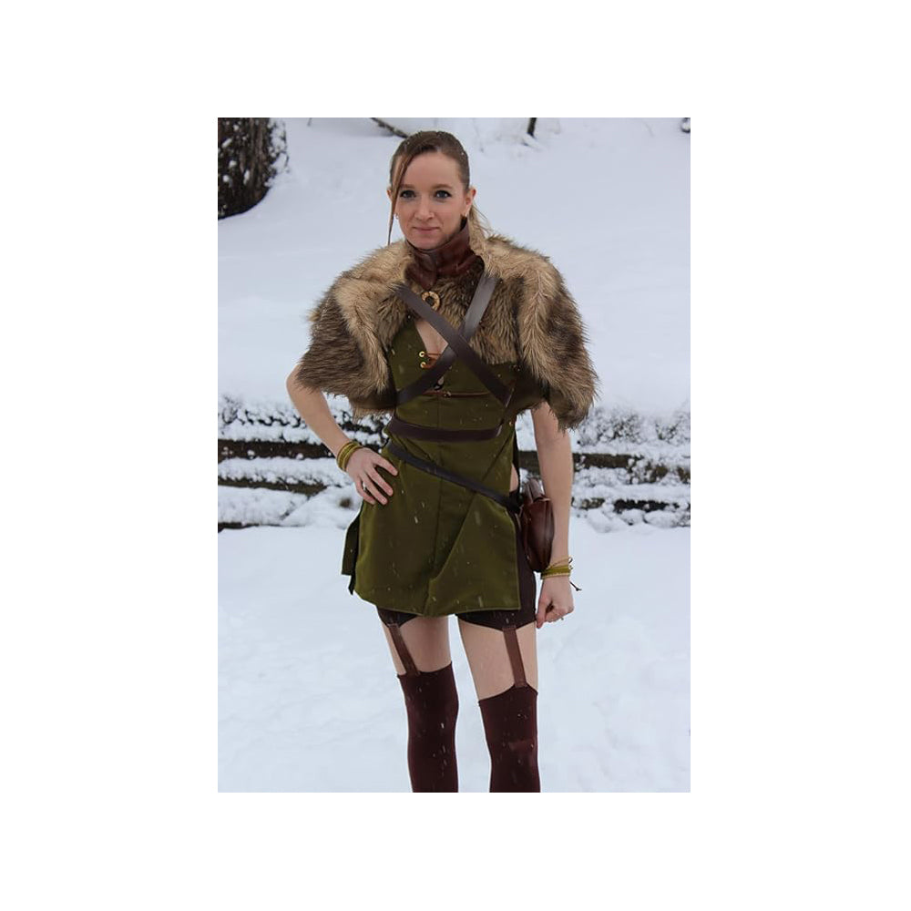 Medieval Faux Fur Wrap Collar Shawl Winter Shrug