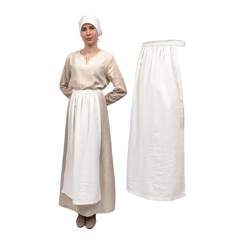 Medieval Cosplay Half Apron, Renaissance Vintage Linen Waist Apron