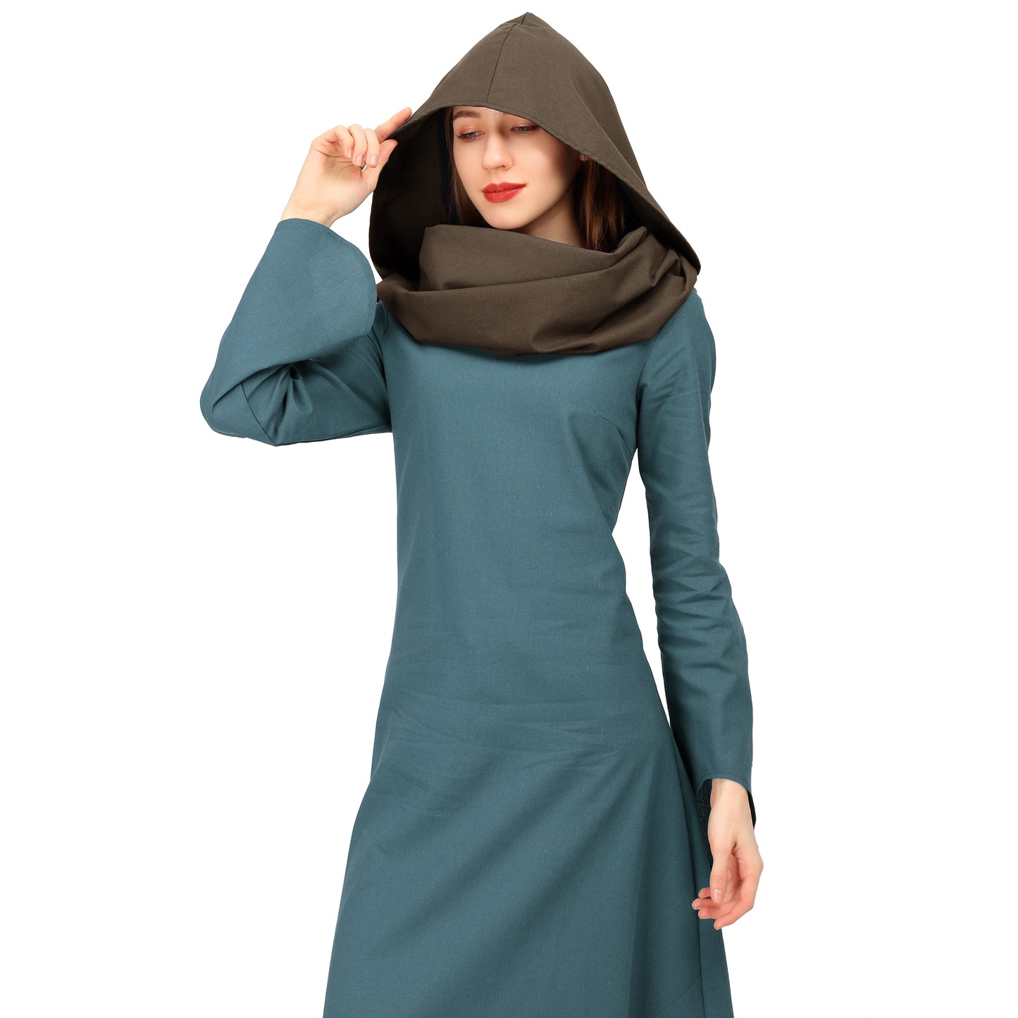 Medieval Linen Cowl Hood Scarf