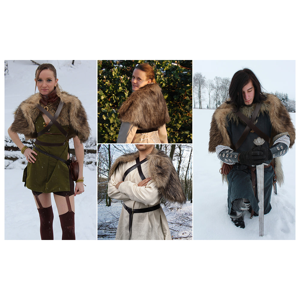 Medieval Faux Fur Wrap Collar Shawl Winter Shrug