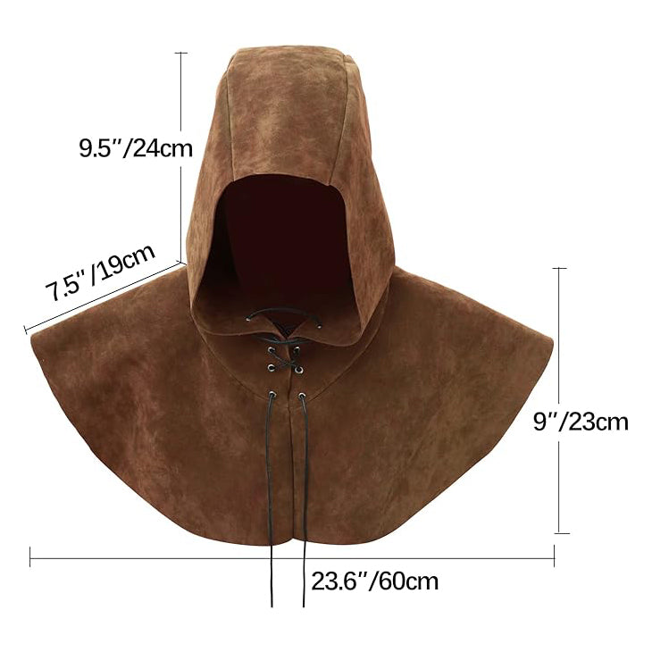 Medieval Cowl Hat Renaissance Cowl Cape Hooded Rogue Gothic Pagan Costume Accessory