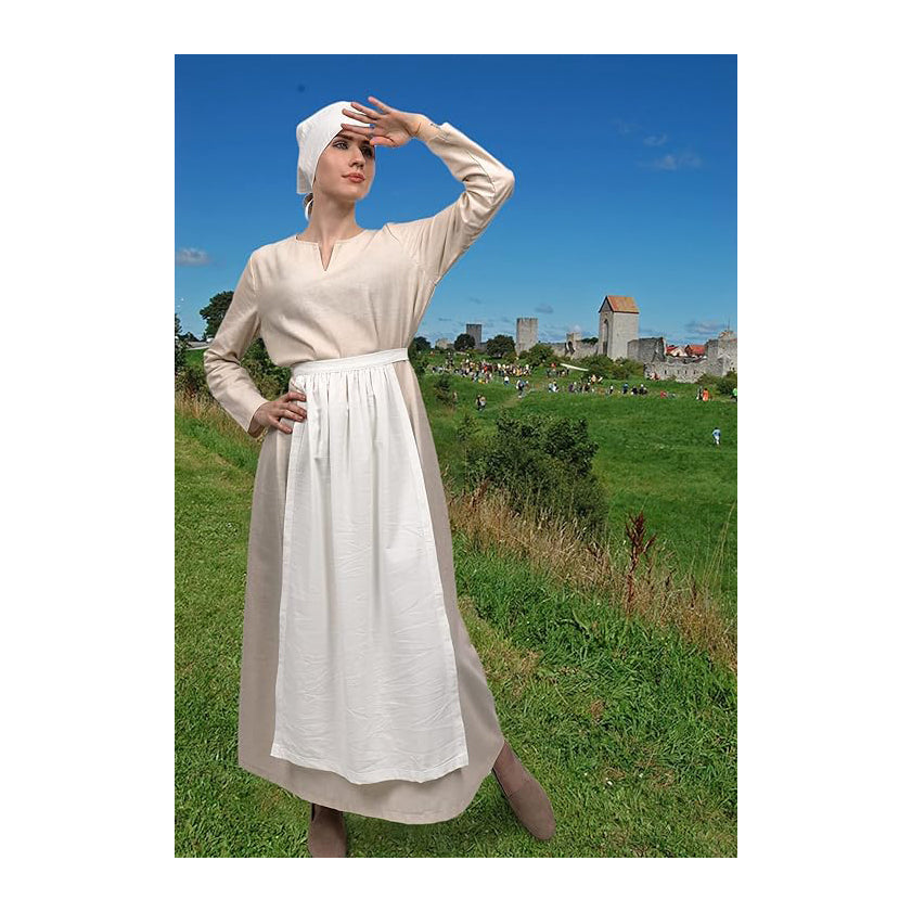 Medieval Cosplay Half Apron, Renaissance Vintage Linen Waist Apron