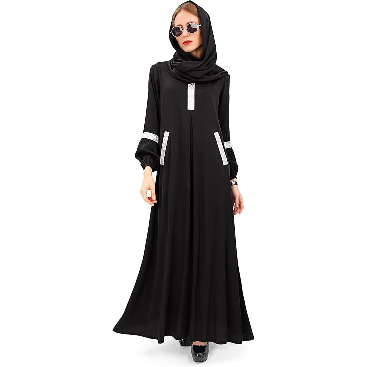 HidmFaw Muslim Women Dress Long Sleeve Abayas Dress with Hijabs Modest HidmFaw Muslim Women Dress Long Sleeve Abayas Dress with Hijabs Modest