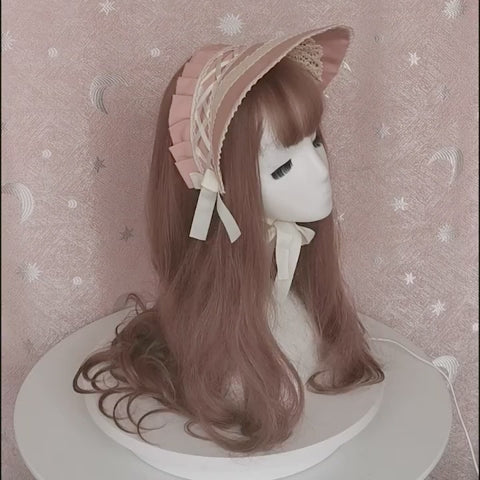 Victorian Lace Bonnet Hat 