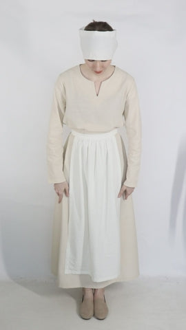 Medieval Cosplay Half Apron, Renaissance Vintage Linen Waist Apron